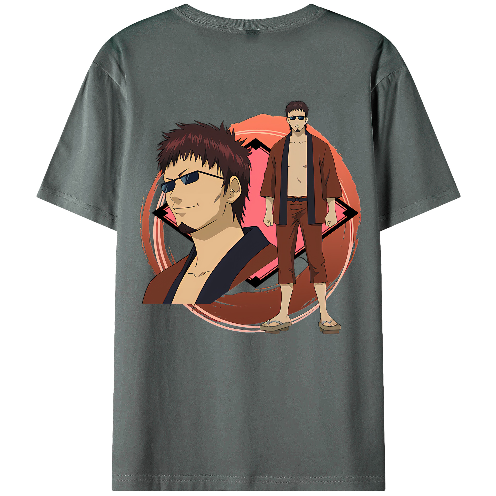 （画像用） ぎんたま 坂田銀時（さかたぎんとき） 神楽 志村新八（しむら しんぱち） GINTAMA Sakata Gintoki Kagura Shimura Shinpachi 綿100％ メンズ半袖Tシャツ（バックプリント） 通気性
